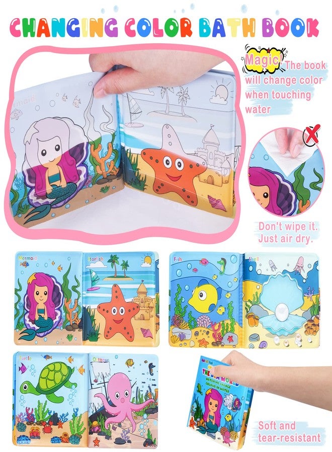 TSDATOWR Light Up Bath Toys for Toddlers Kids Girls Baby, No Hole Glow Bath Toys with Bath Book & Organizer, Led Light Bath Time Water Toys for Bath Tubs Bathrooms Pool, Gift for Toddlers Girls Infants - Image 3